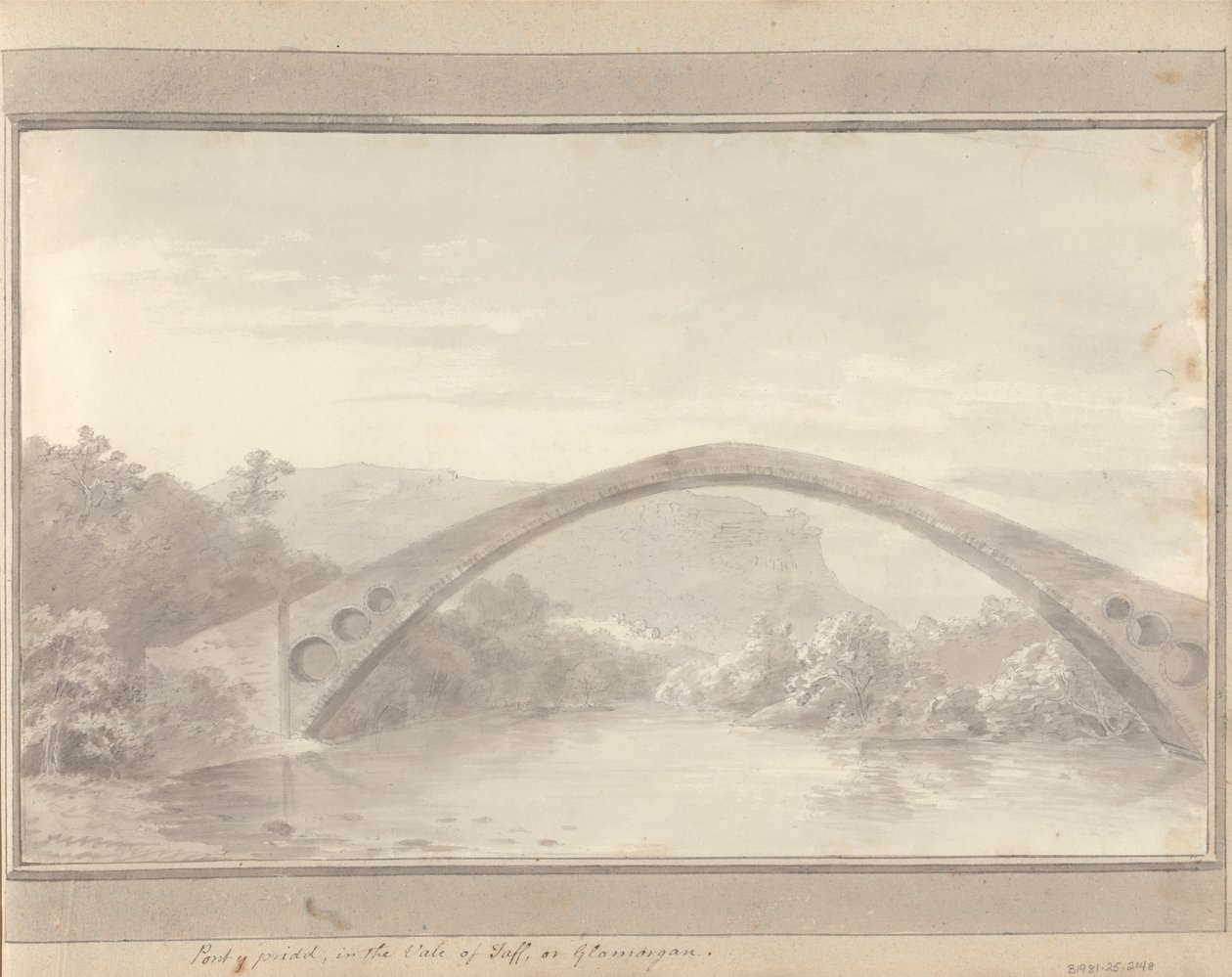 Vistas em Inglaterra, Escócia e País de Gales: Pont Y Pridd, no Vale de Taff ou Glamorgan de Amos Green