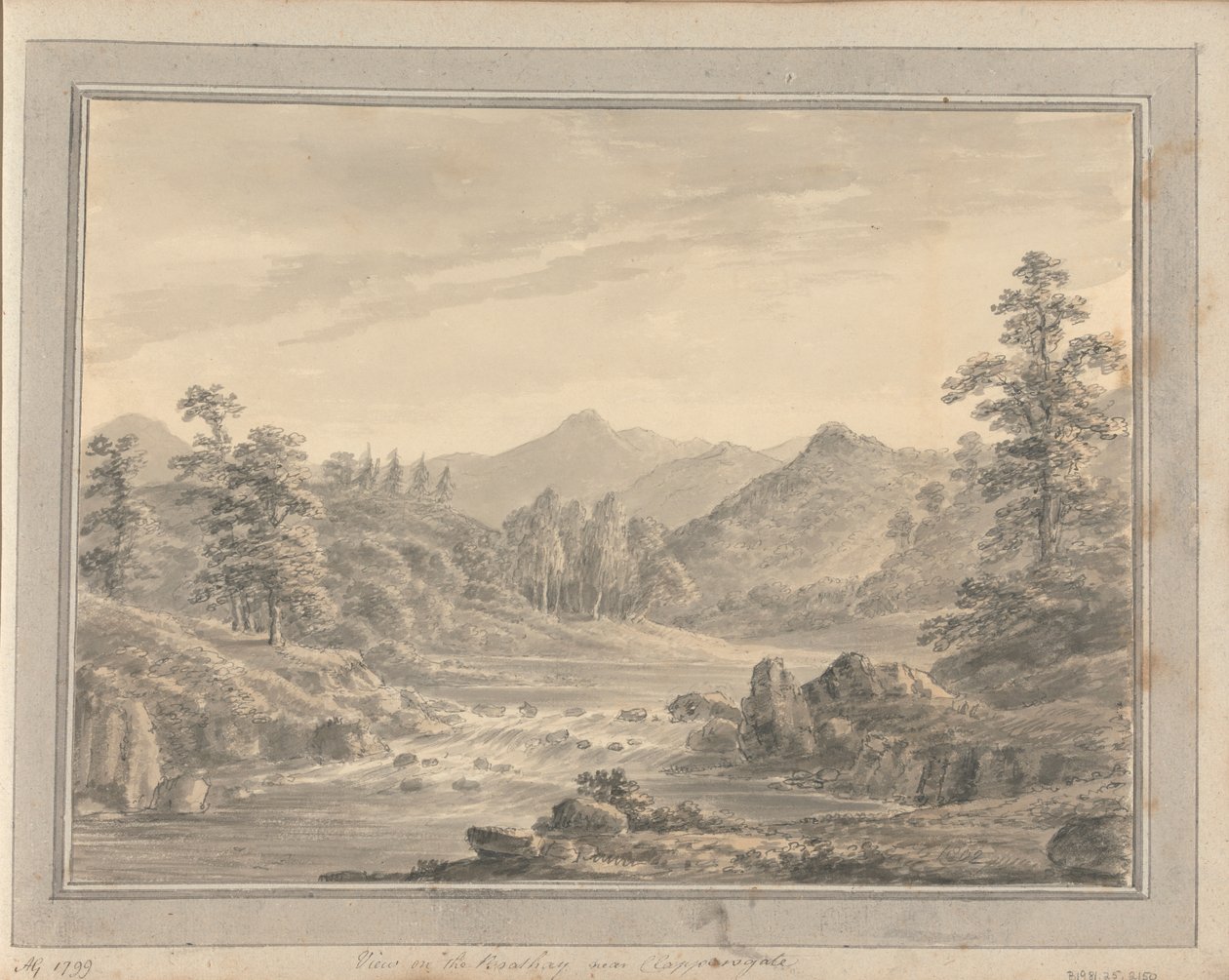 Vistas em Inglaterra, Escócia e País de Gales: Vista sobre o Brathay perto de Clappensgate de Amos Green