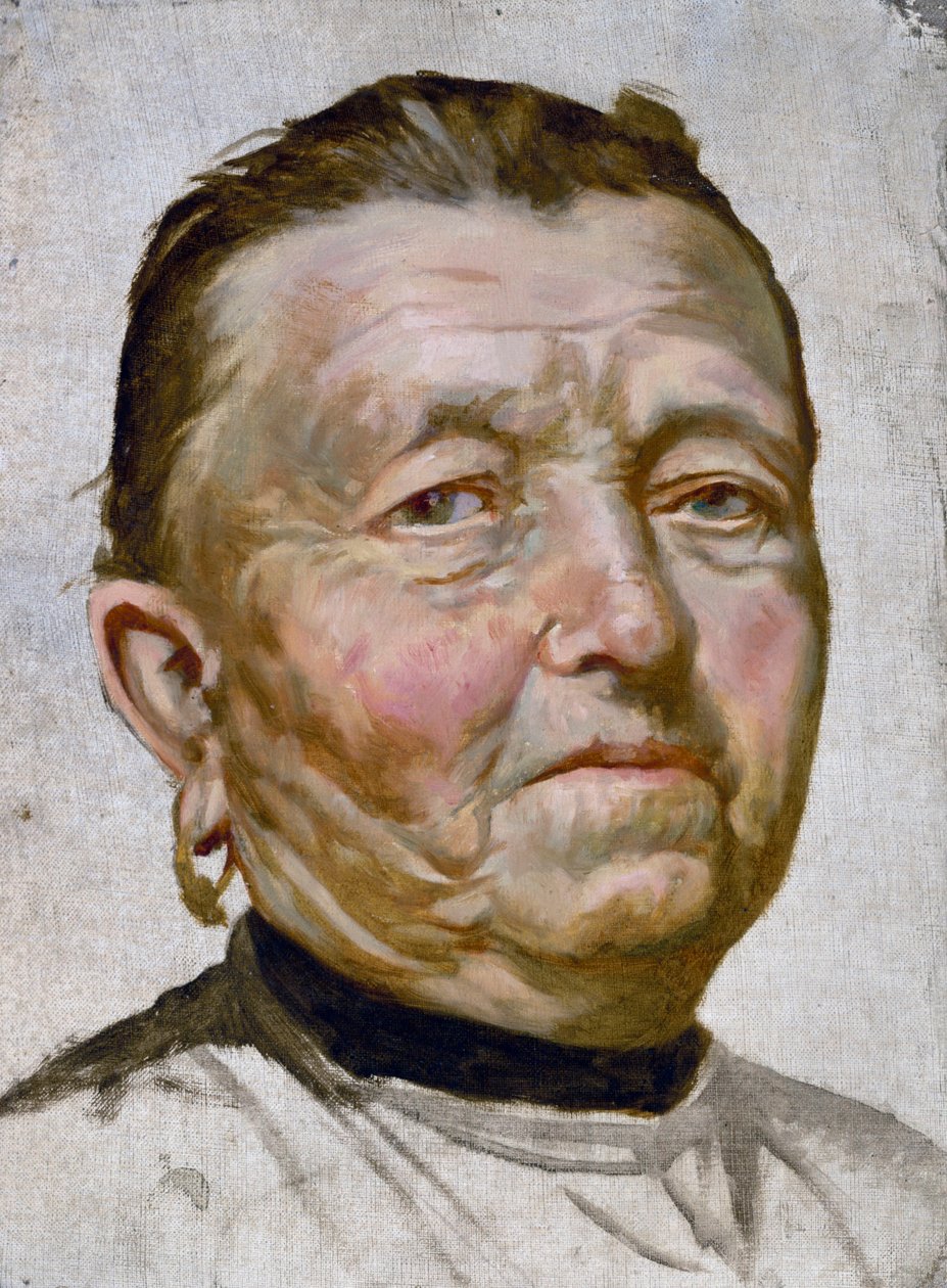 Rosto da mulher (óleo sobre tela) de Anacleto Laretto