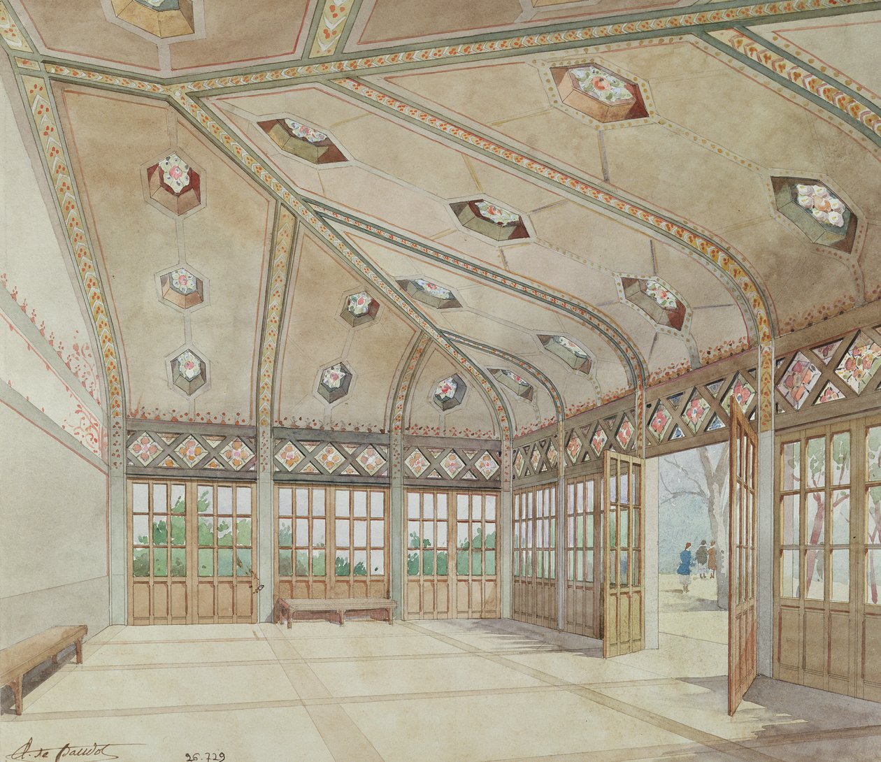Liceu Victor Hugo, Paris, 1894 (wc no papel) de Anatole de Baudot