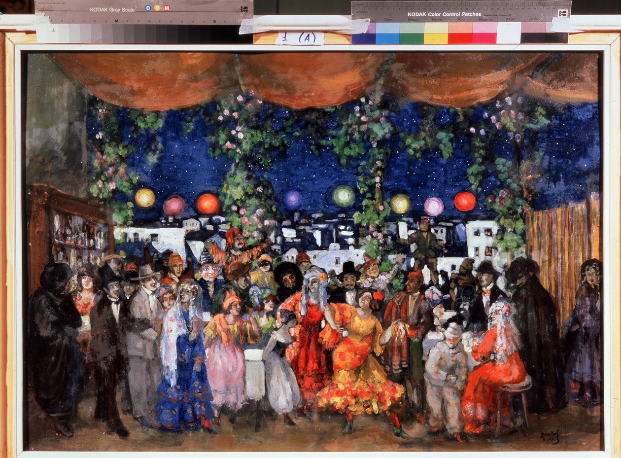 Carnaval en Espagne (Carnaval em Espanha). Peinture d