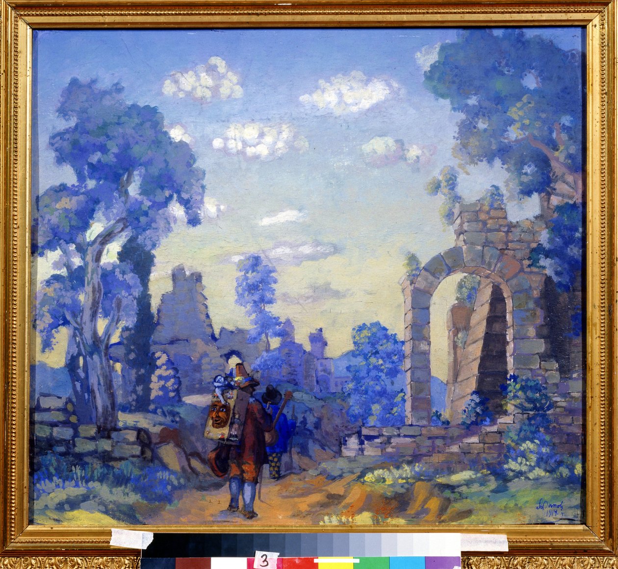 Musiciens italiens (músicos italianos). Peinture d