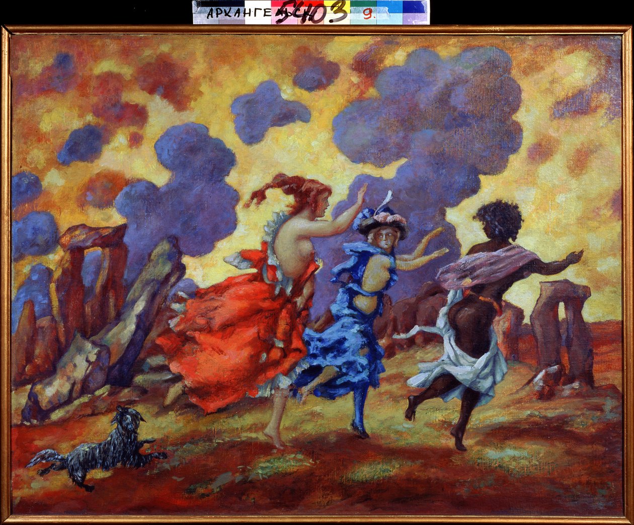 Medo. Pintura de Anatoli Afanasyevich Arapov (1876-1949). Óleo sobre tela, 71 x 90 cm. Arte russa, simbolismo. Museu Regional de Arte, Arkhangelsk (Rússia). de Anatoli Afanasyevich Arapov