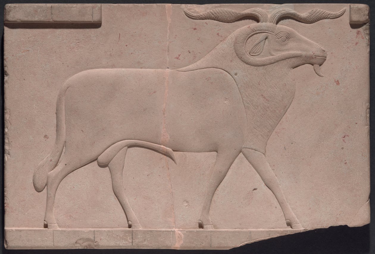Placa com a representação de um carneiro de Ancient Egyptian