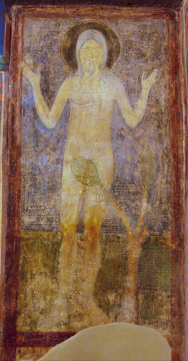 Saint Onuphrius de Ancient Russian frescos
