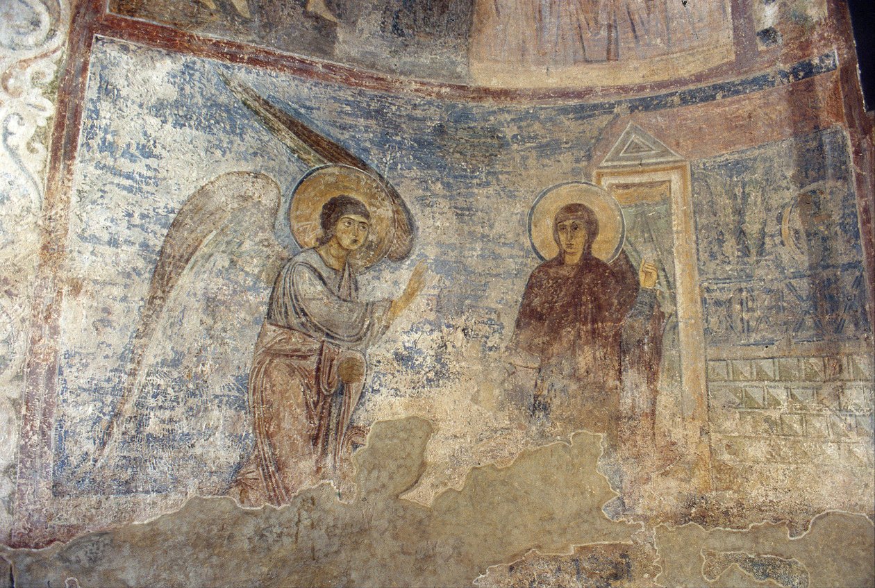 A Anunciação de Ancient Russian frescos