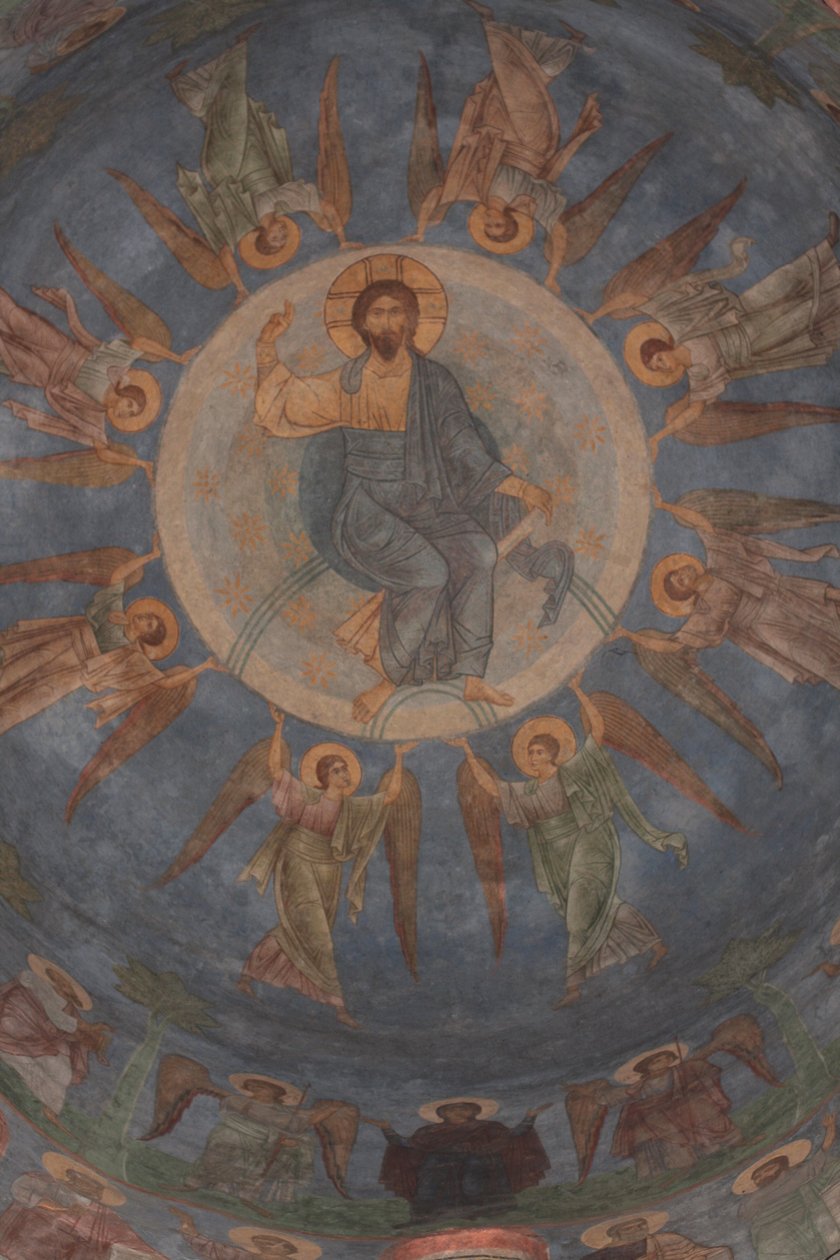 A Ascensão de Cristo, século XII de Ancient Russian frescos