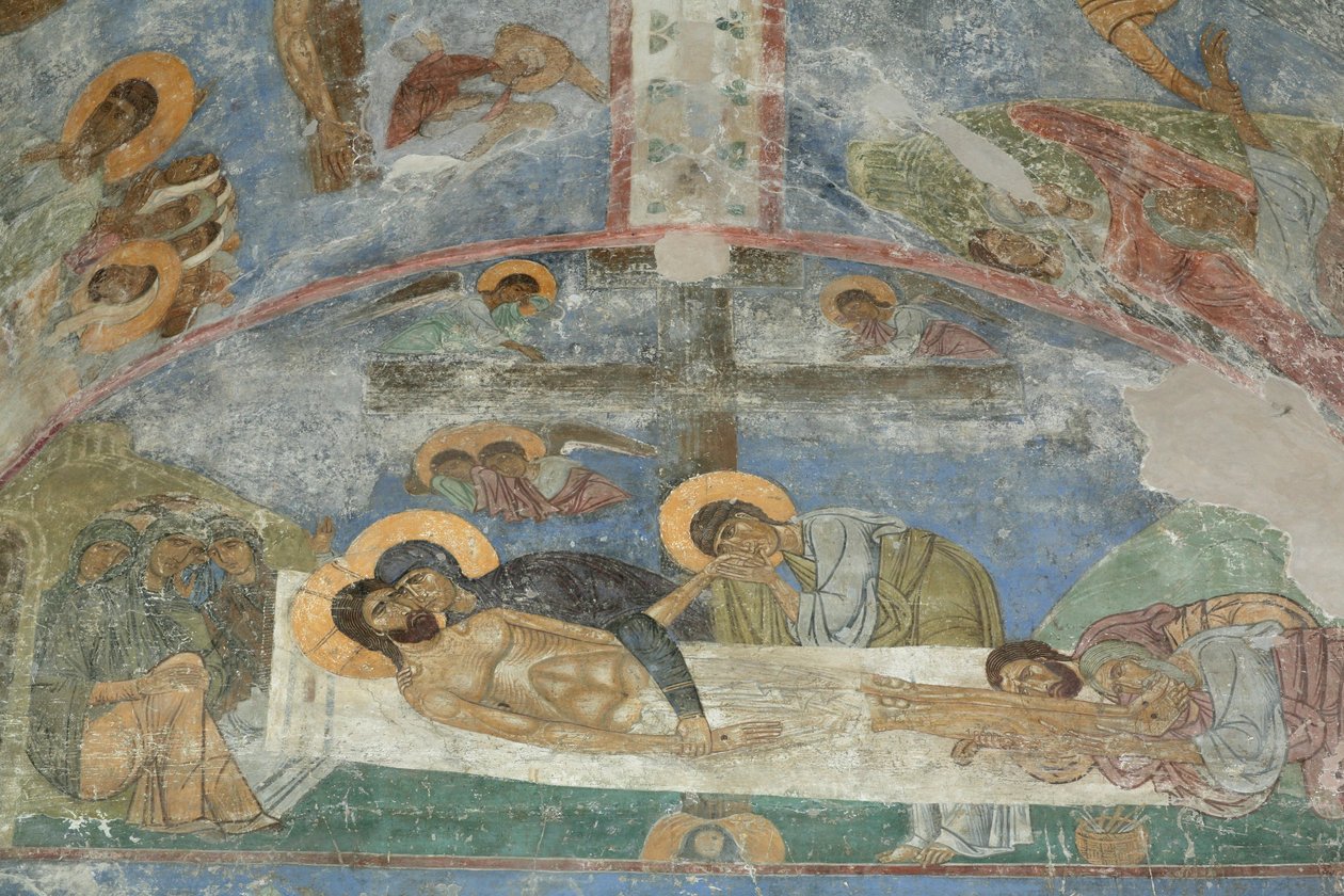 O sepultamento de Cristo, século XII de Ancient Russian frescos