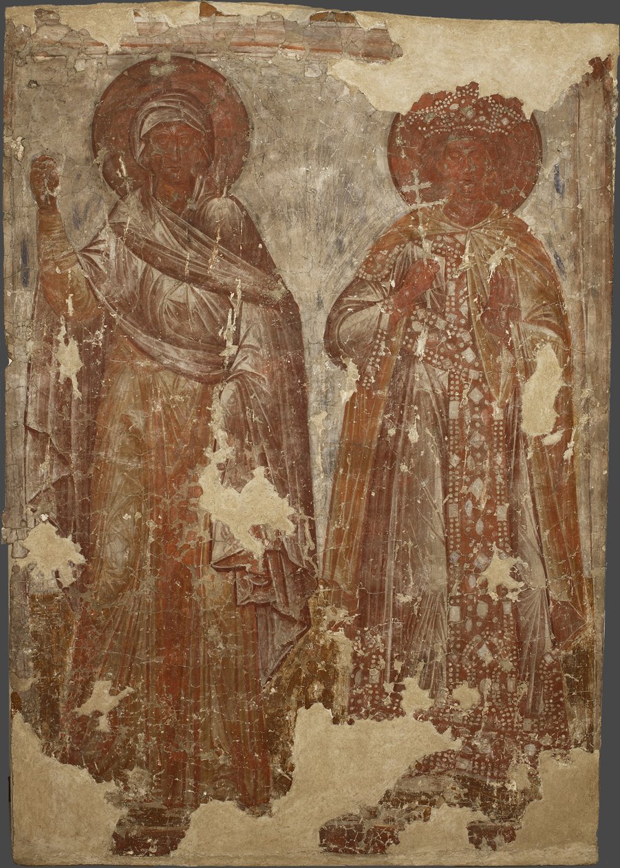 Os Santos Mártires, século XIV de Ancient Russian frescos