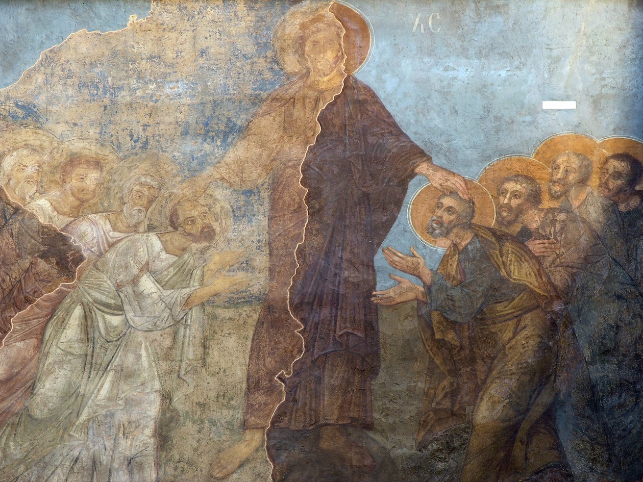 O Pentecostes de Ancient Russian frescos