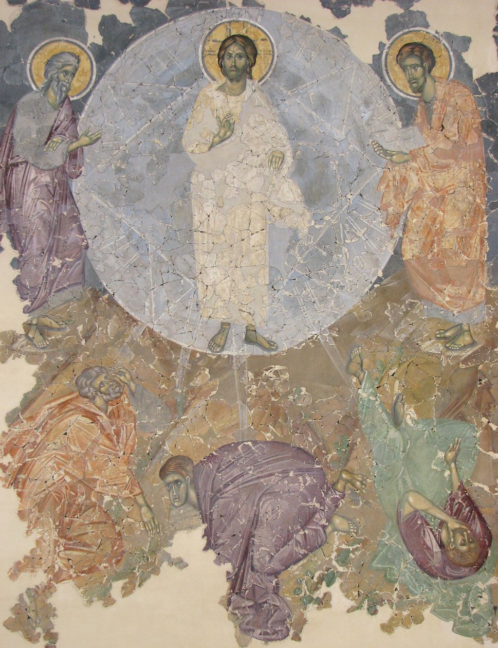 A Transfiguração de Jesus, ca 1380 de Ancient Russian frescos