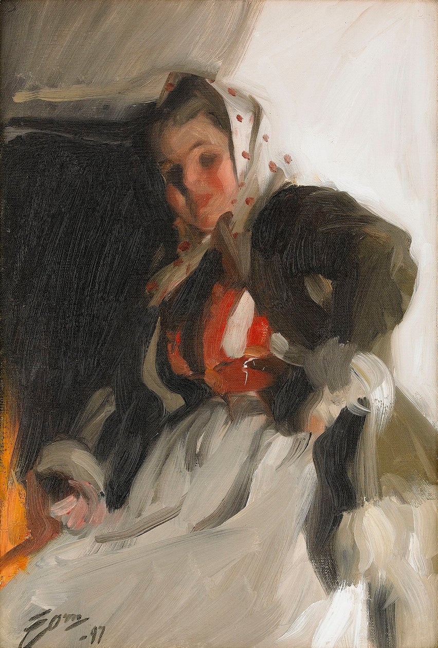 Junto à lareira de Anders Leonard Zorn