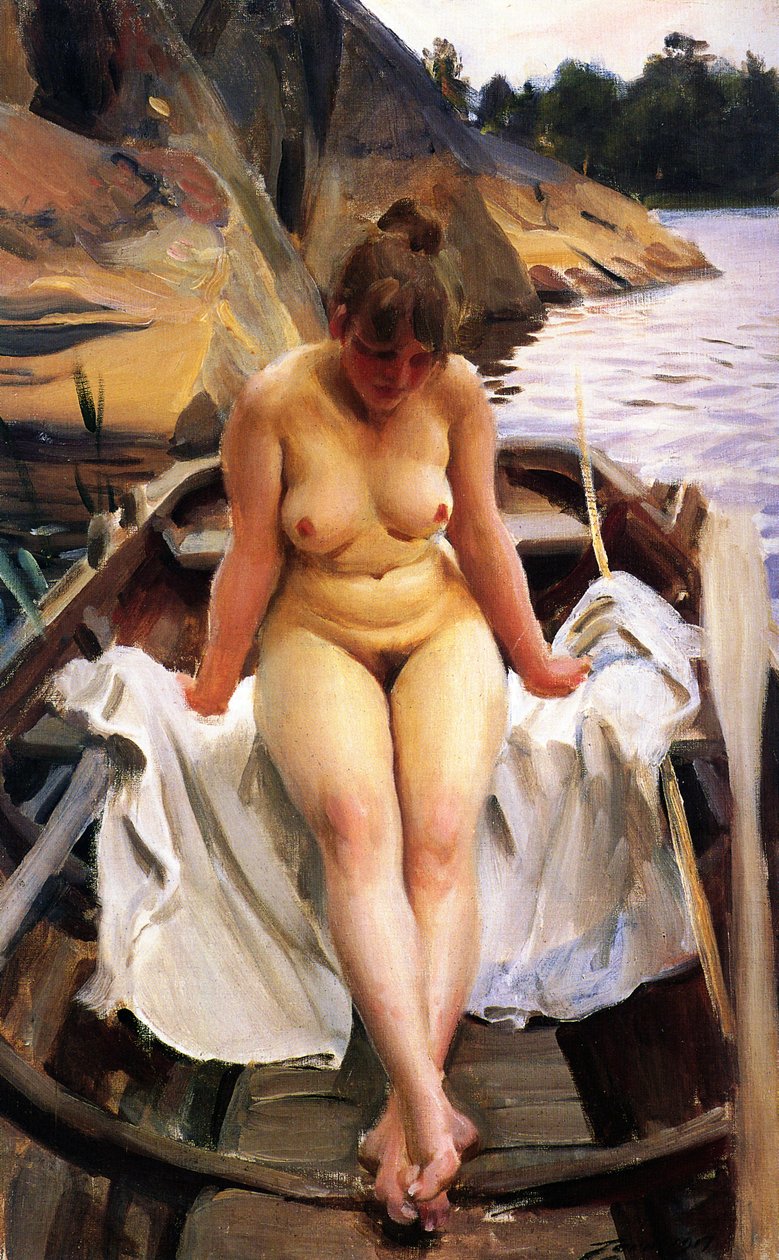 Em barco a remos de Werners de Anders Leonard Zorn
