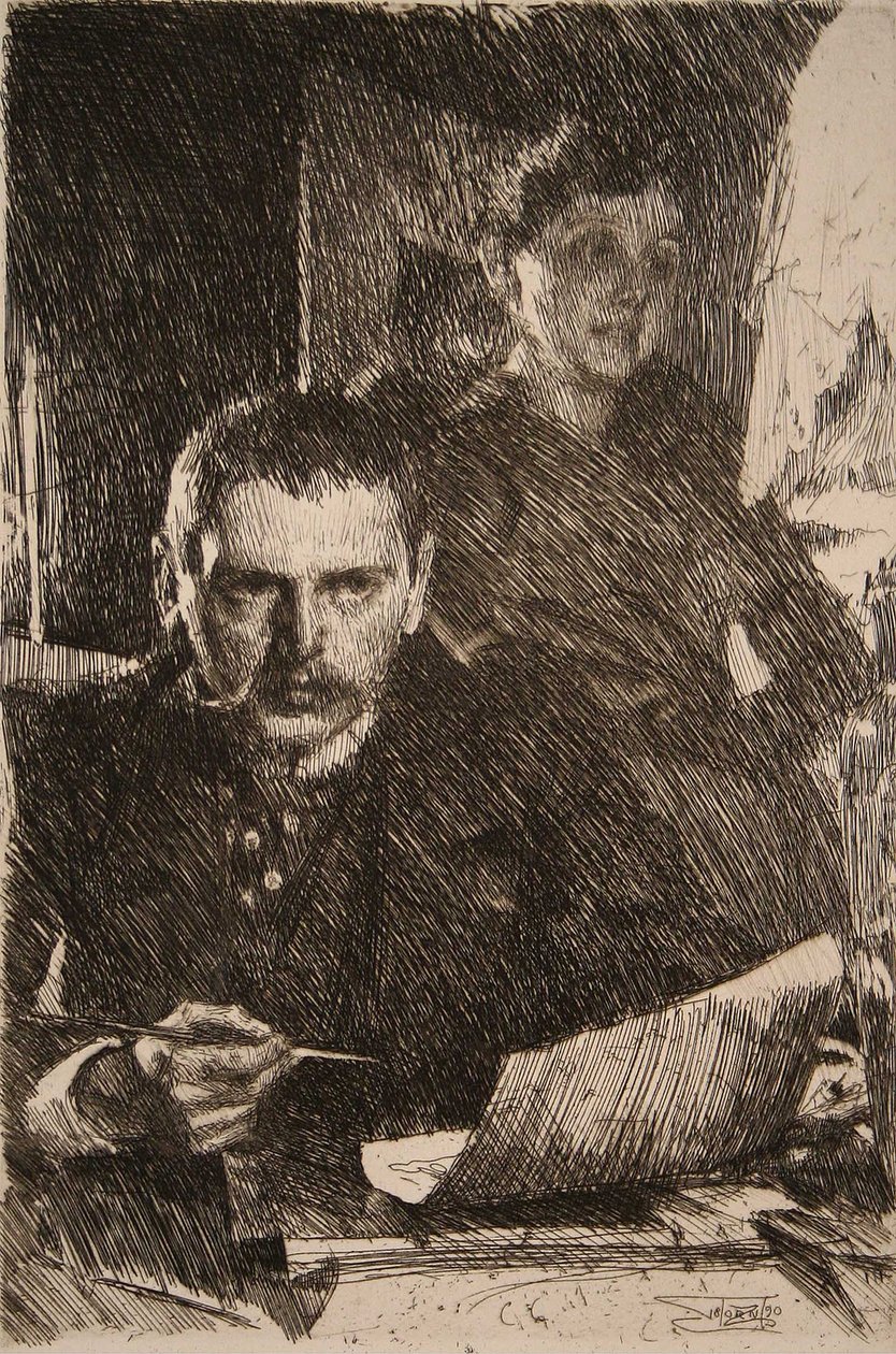 Zorn e sua esposa de Anders Leonard Zorn