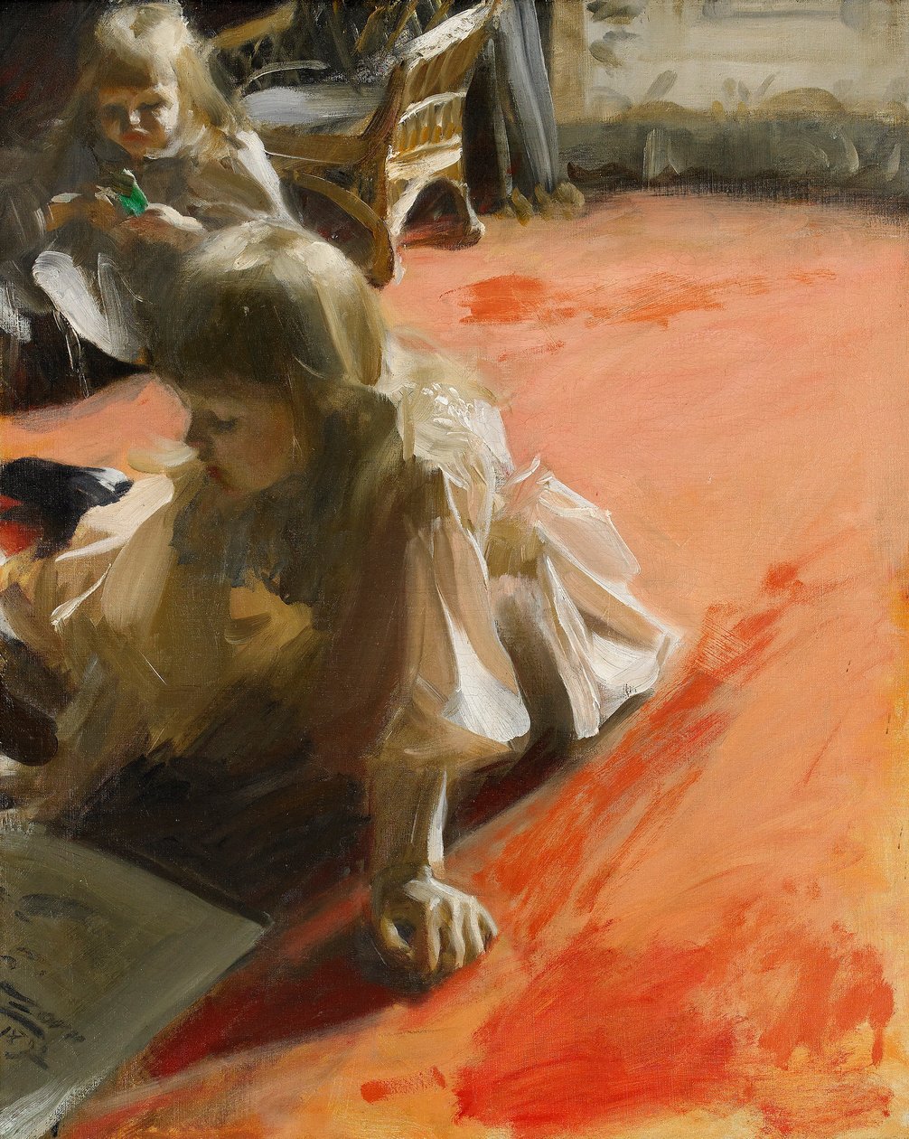 Um retrato das filhas de Ramon Subercasseauxn de Anders Leonard Zorn