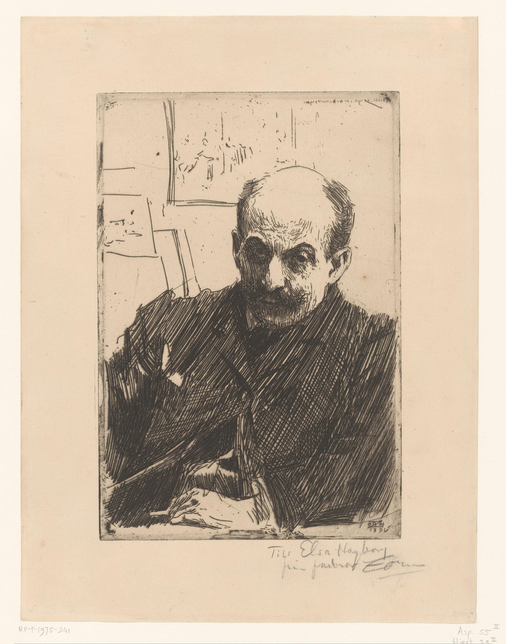 Retrato de Max Liebermann de Anders Leonard Zorn (signed by artist)