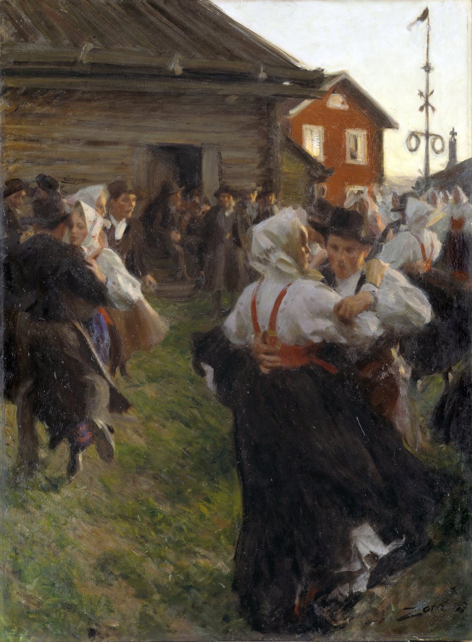 Baile de Verão - Dança de Verão - Zorn, Anders Leonard (1860-1920) - 1897 - Óleo sobre tela - 140x98 - Nationalmuseum Stockholm de Anders Leonard Zorn