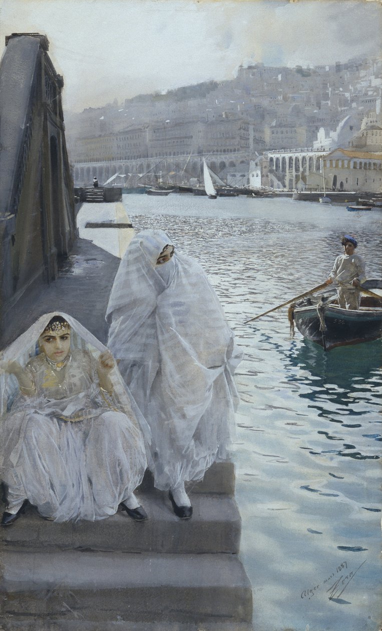 De Algiers Harbor par Zorn, Anders Leonard (1860-1920). Aguarela sobre papel, tamanho : 67x41 de Anders Leonard Zorn