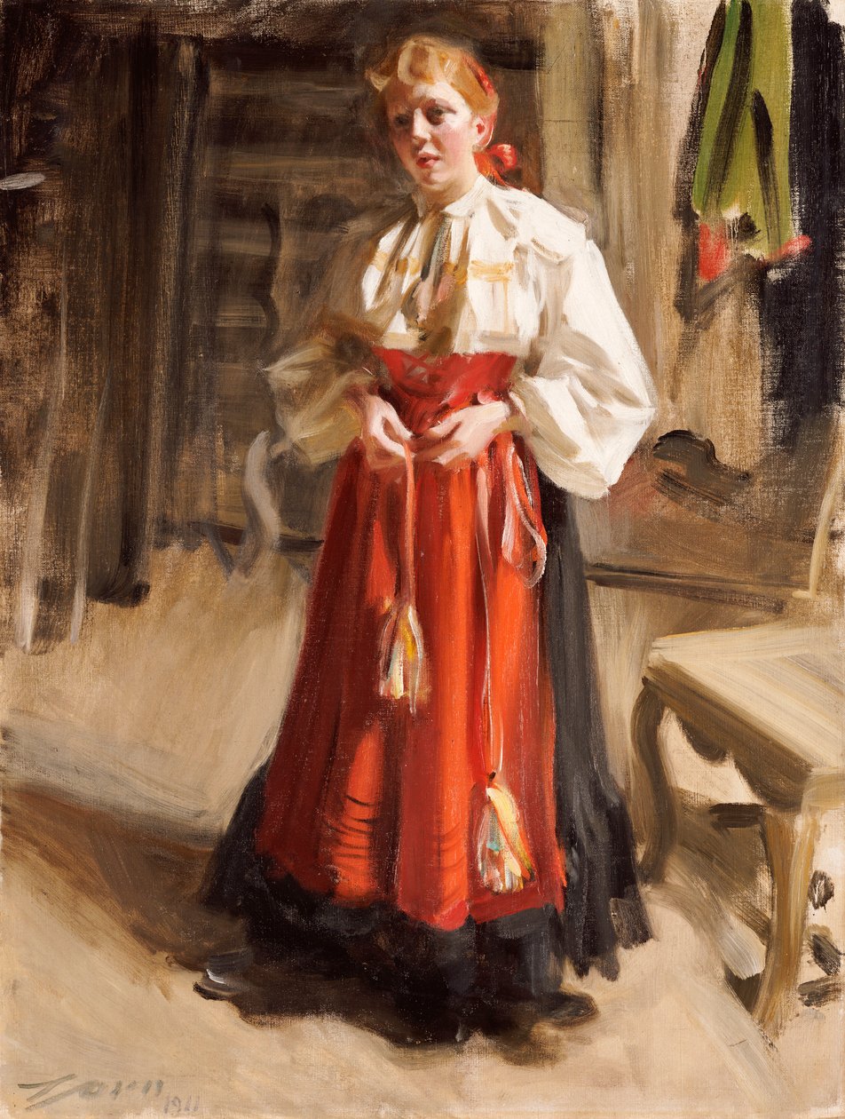 Garota fantasiada de Orsa, 1911 de Anders Leonard Zorn