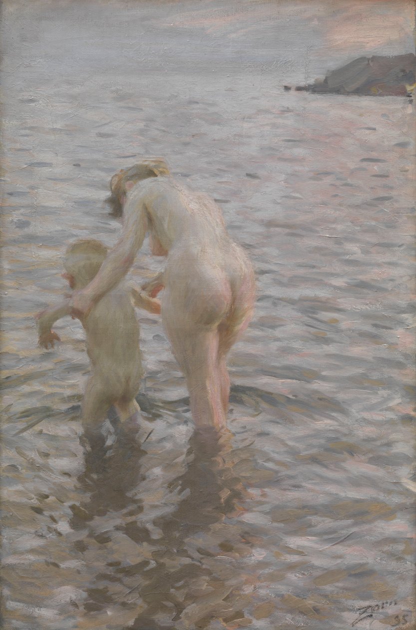 Com a mãe de Anders Leonard Zorn