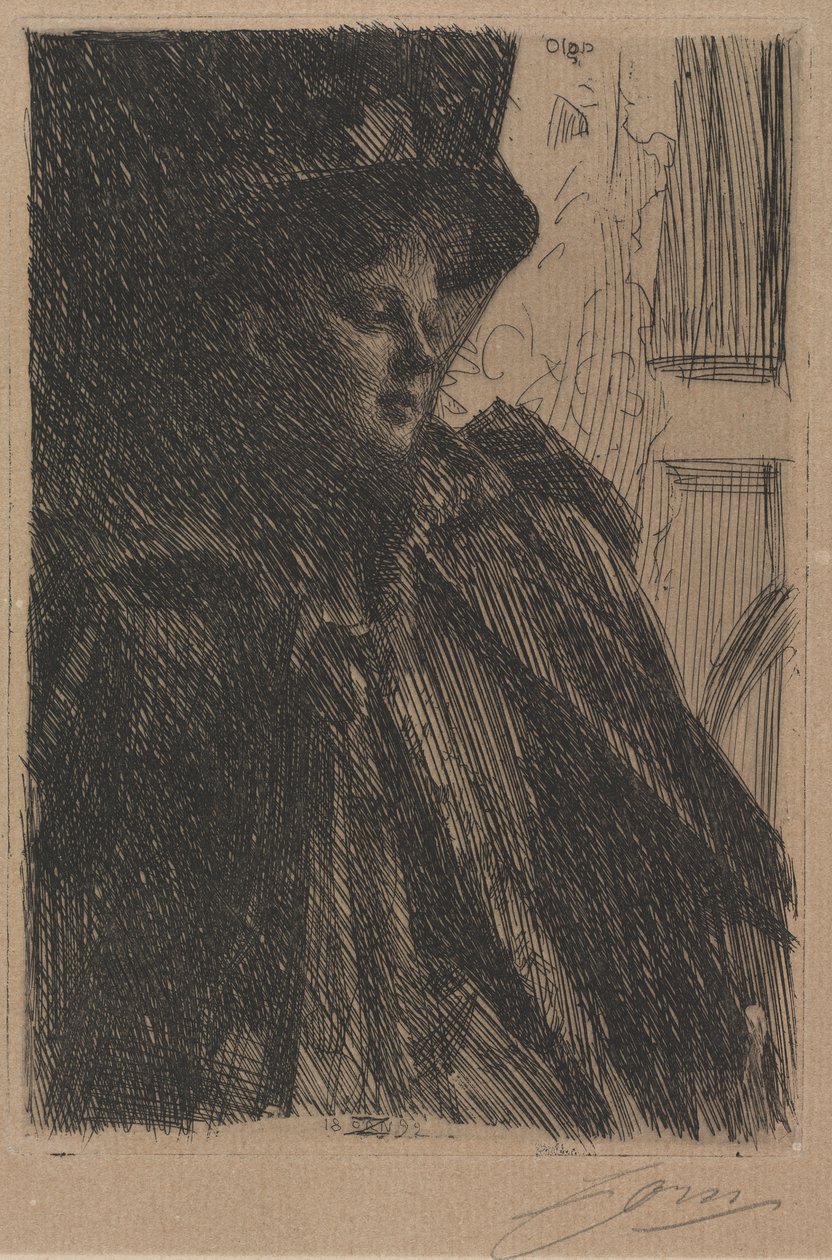 Mme. Olga Bratt, 1892. de Anders Leonard Zorn