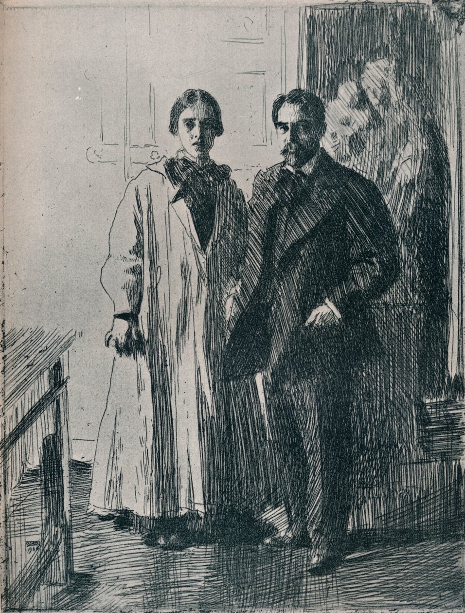 Sr. e Sra. Atherton Curtis da gravura por Anders Zorn, c1880-1906, 1906 de Anders Leonard Zorn