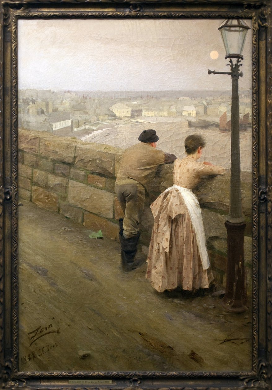 絵画 Painting Pecheurs de Saint Yves (Morbihan). Pintura de Anders Zorn (1860