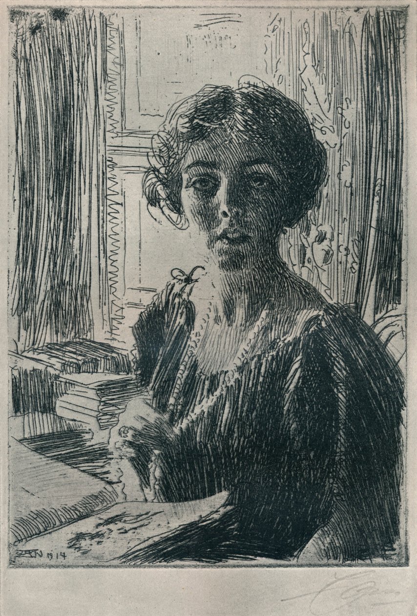 A princesa herdeira Margaret da Suécia, 1914 de Anders Leonard Zorn