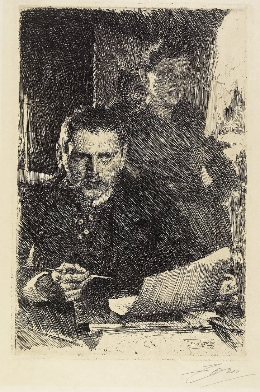 Zorn e sua esposa, 1890 de Anders Leonard Zorn