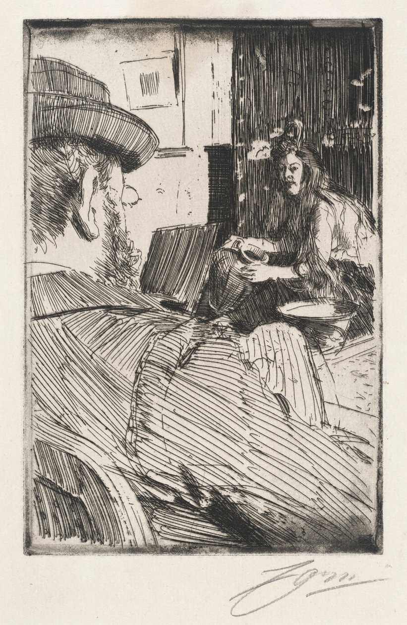 Albert Besnard e a sua modelo de Anders Zorn