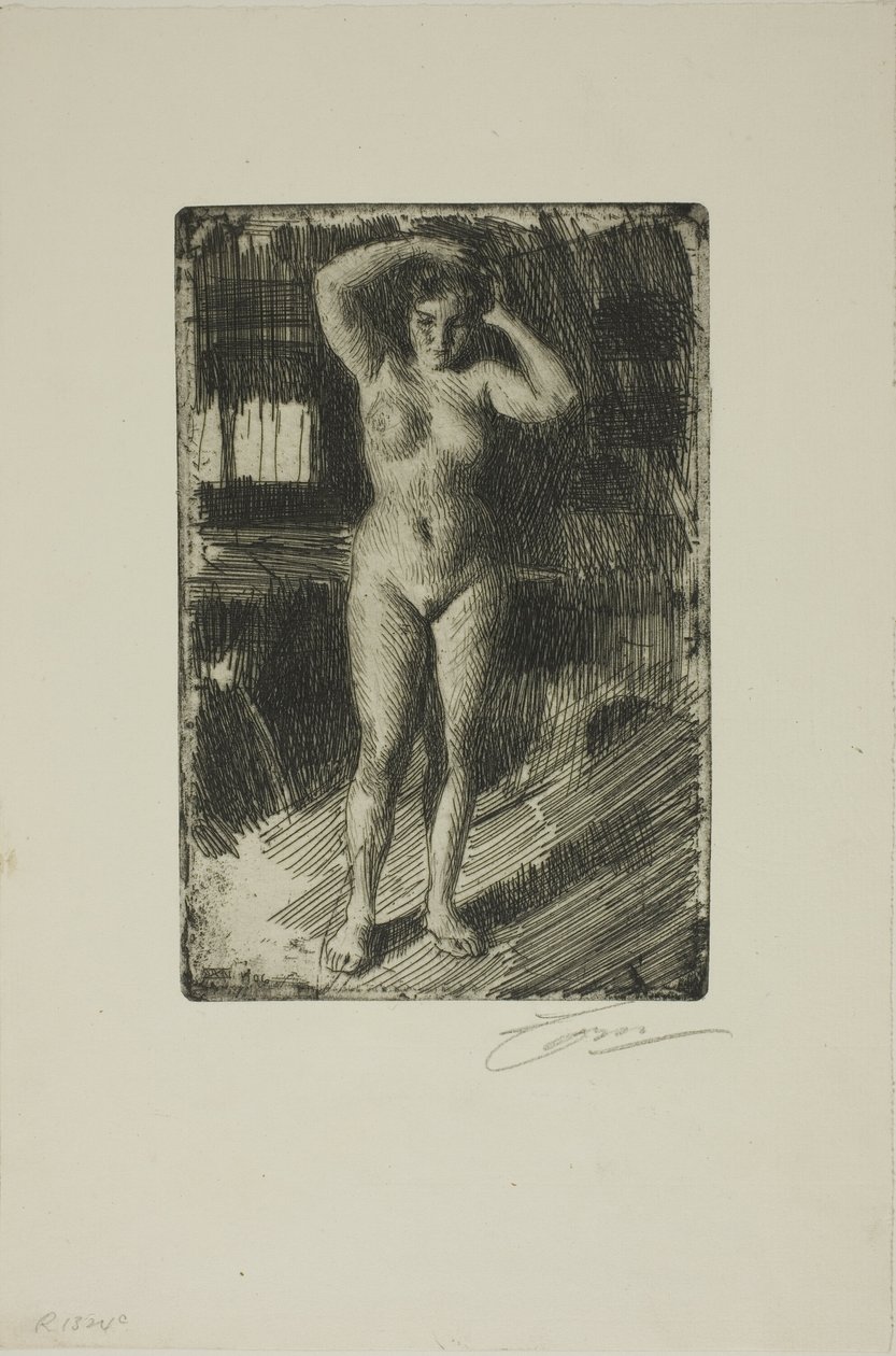 Anna arrumando o cabelo de Anders Leonard Zorn