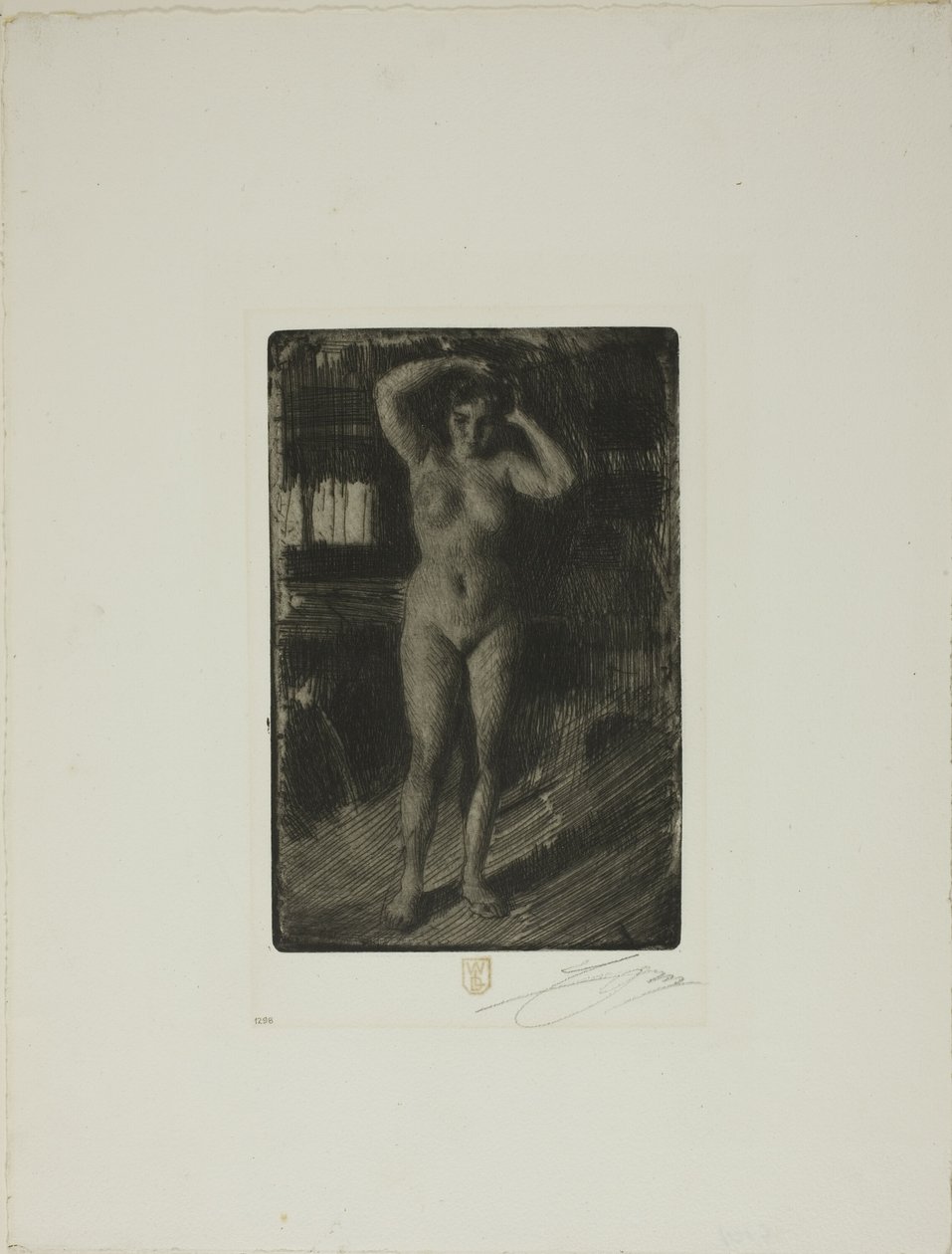Anna arrumando o cabelo de Anders Leonard Zorn