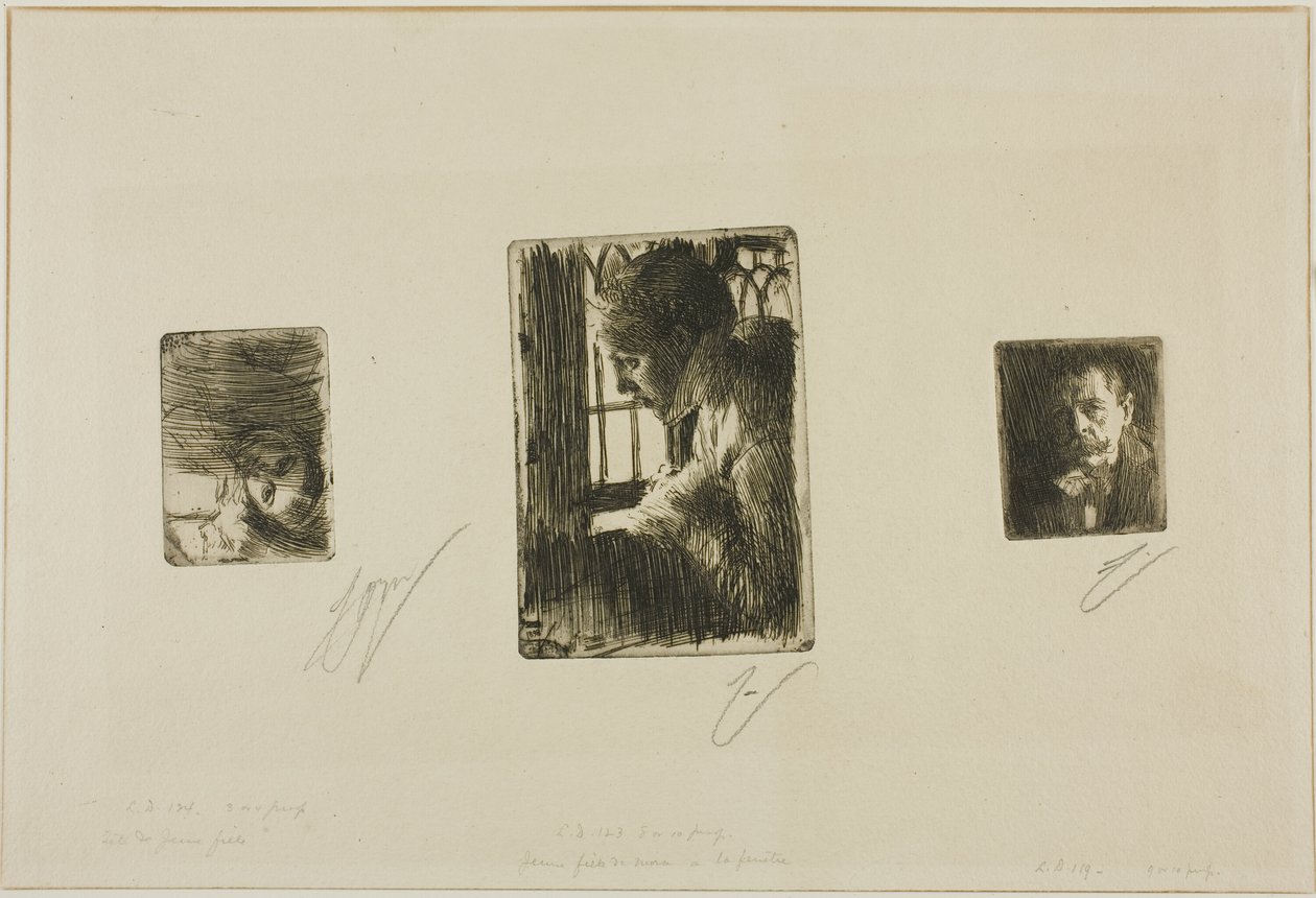 Cabeça de rapariga; Camponesa à janela; Anders Zorn de Anders Zorn