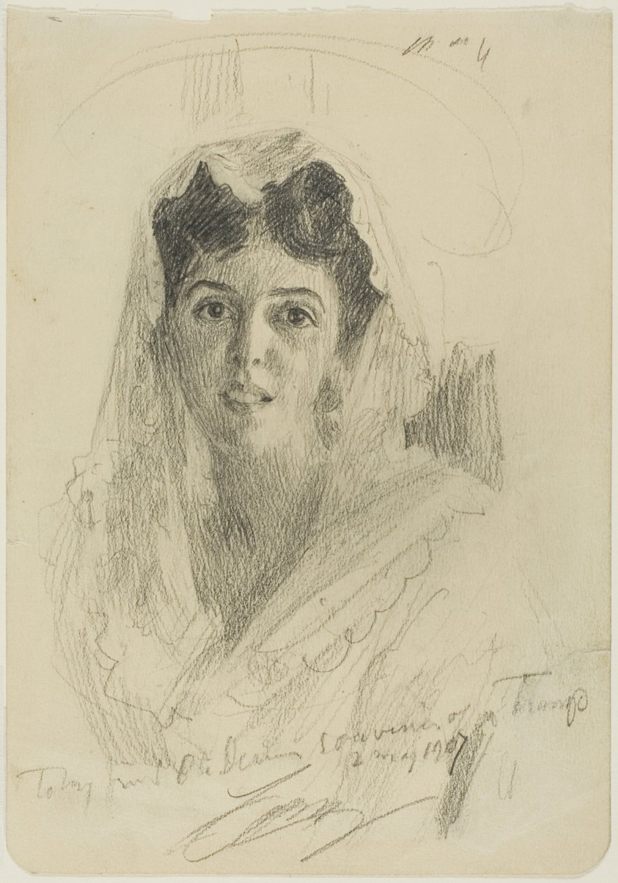 Cabeça de uma mulher (en Face) de Anders Leonard Zorn