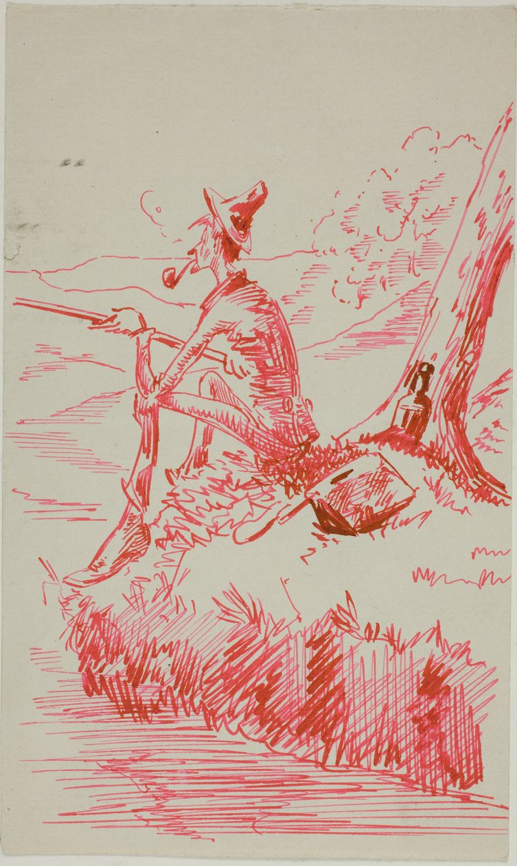 Homem a pescar na margem do rio de Anders Zorn