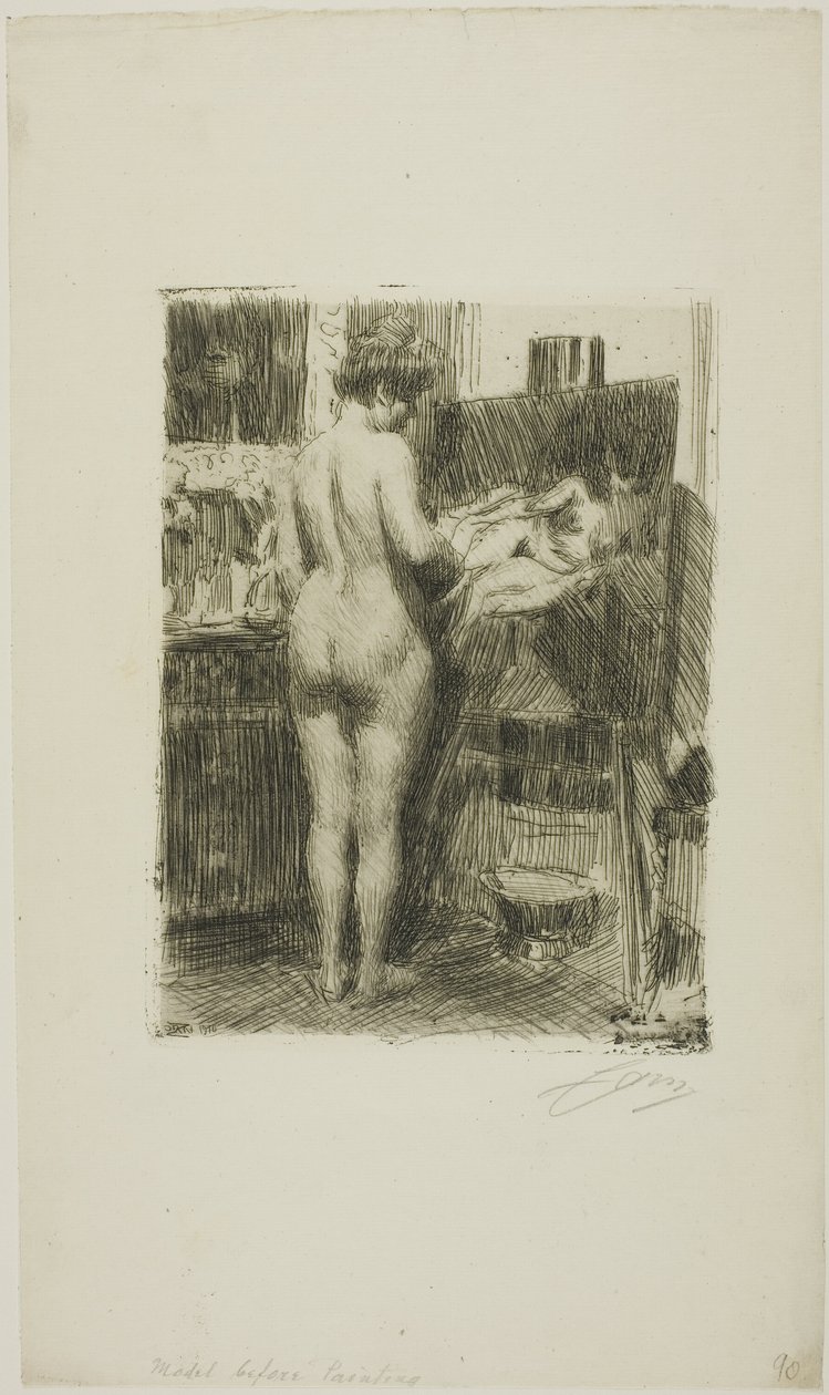 Modelo antes da foto de Anders Leonard Zorn