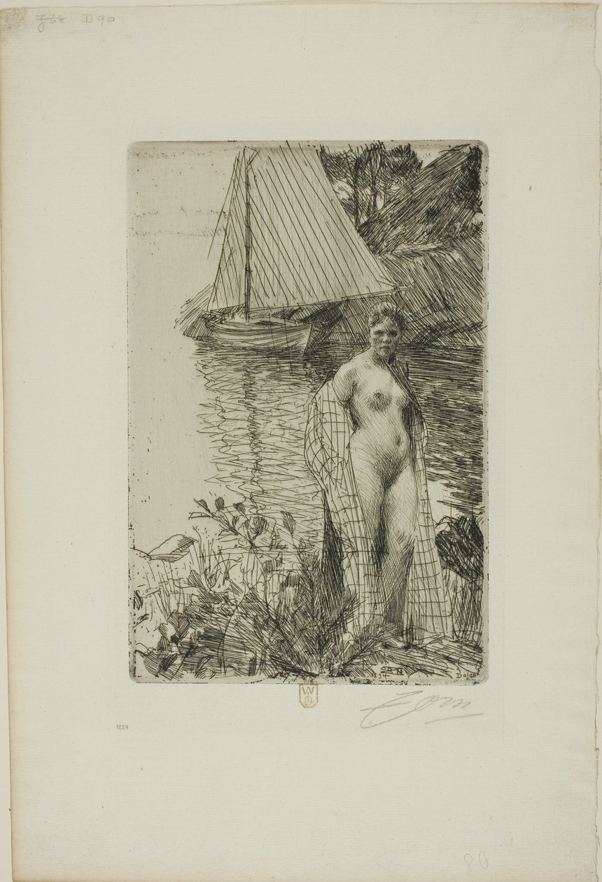 Meu modelo e meu barco de Anders Leonard Zorn