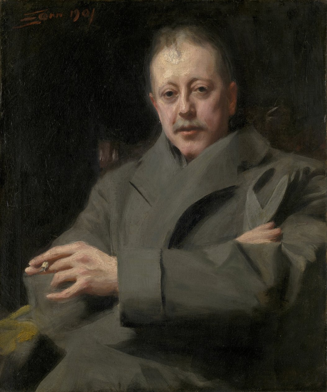 Estudo de retrato de um homem de Anders Leonard Zorn