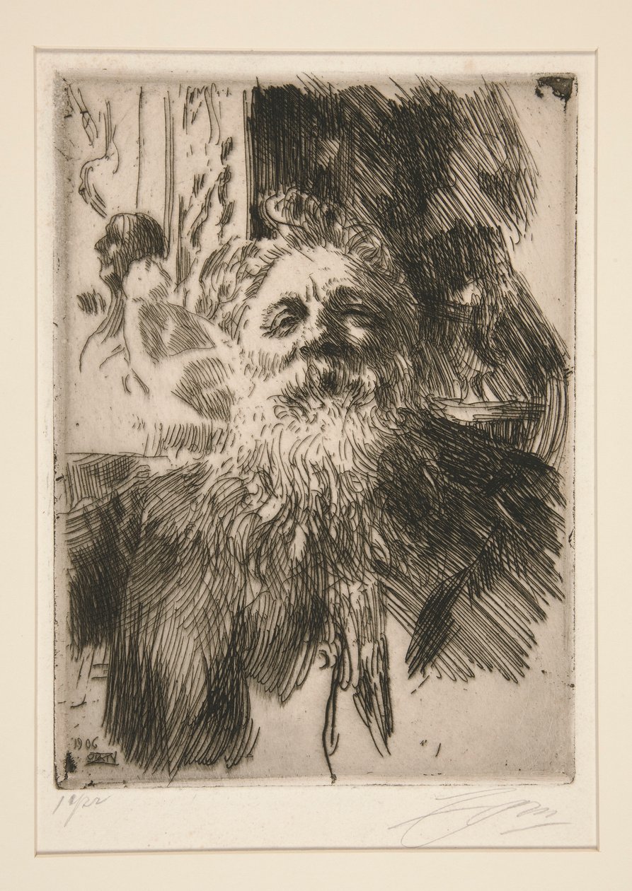 Retrato de A. Rodin de Anders Leonard Zorn