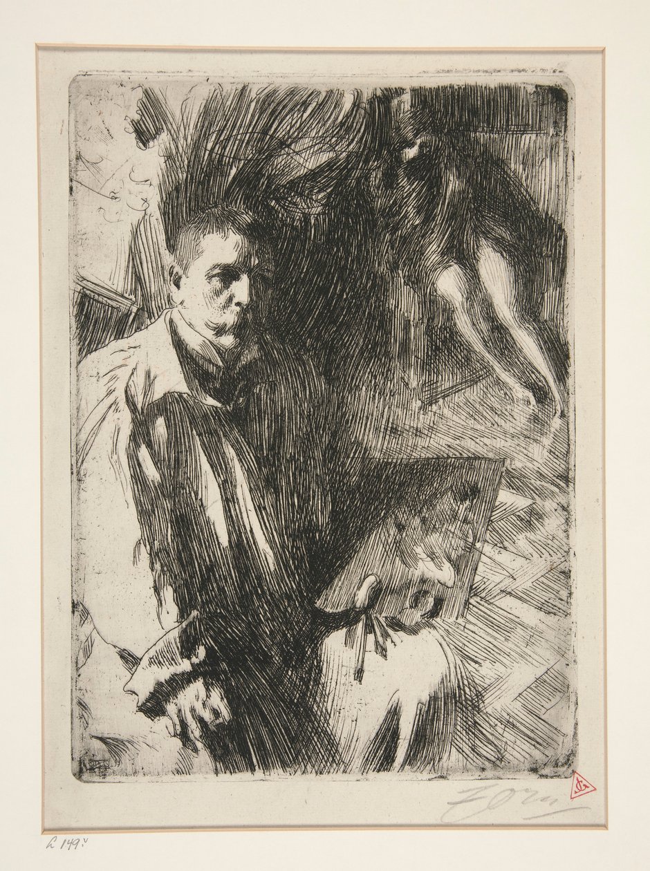 Auto-retrato com Modelo II de Anders Leonard Zorn