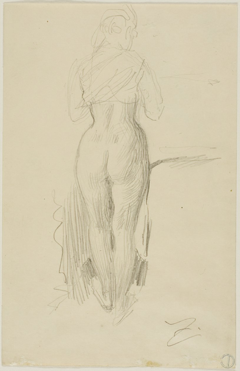 Figura feminina de pé vista por trás de Anders Zorn