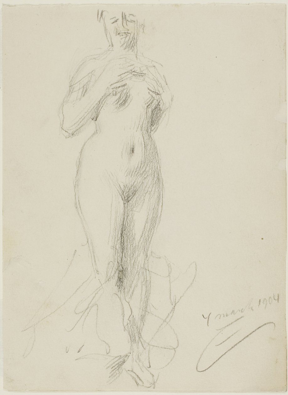 Nu feminino em pé de Anders Leonard Zorn