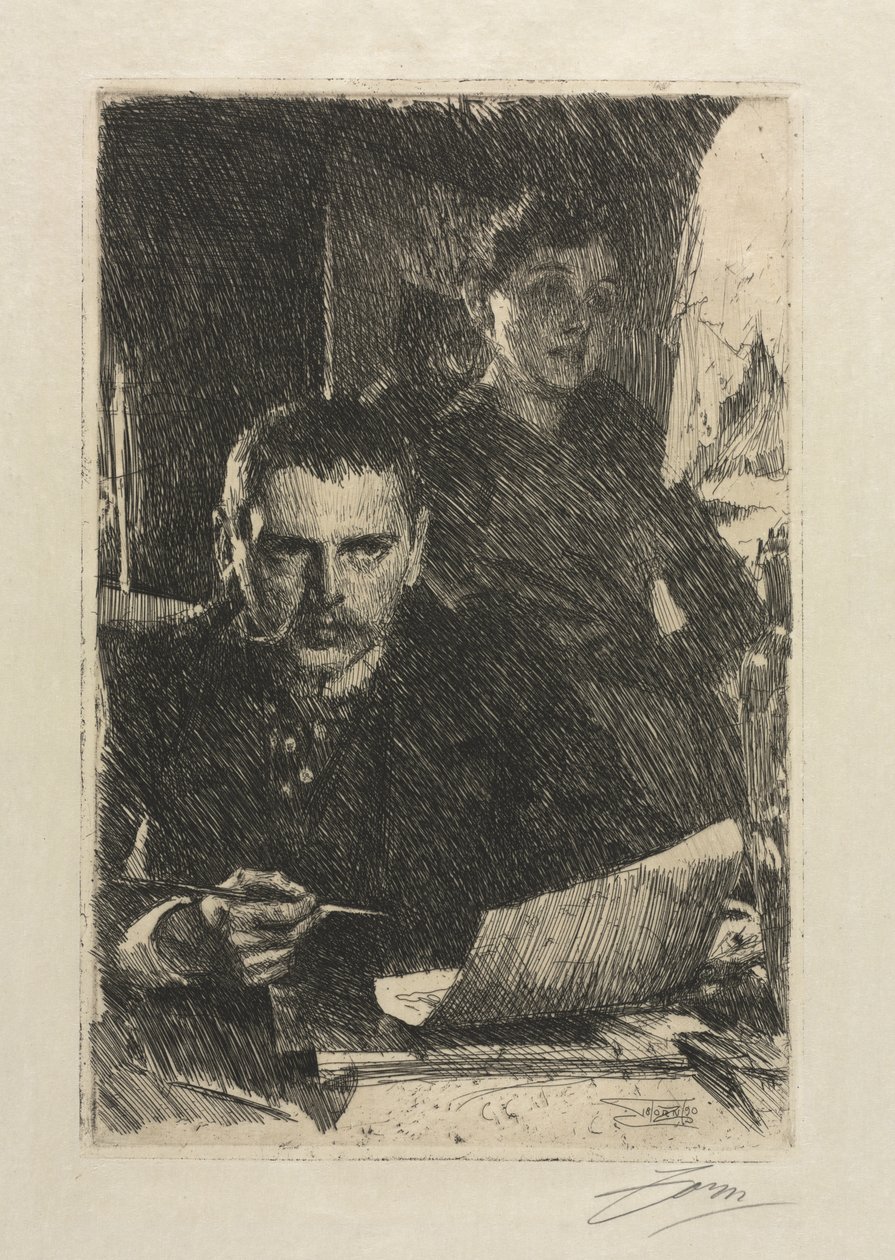 O artista e sua esposa de Anders Leonard Zorn