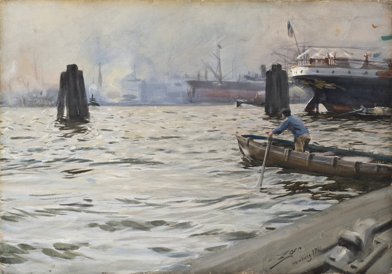 O porto de Hamburgo de Anders Zorn