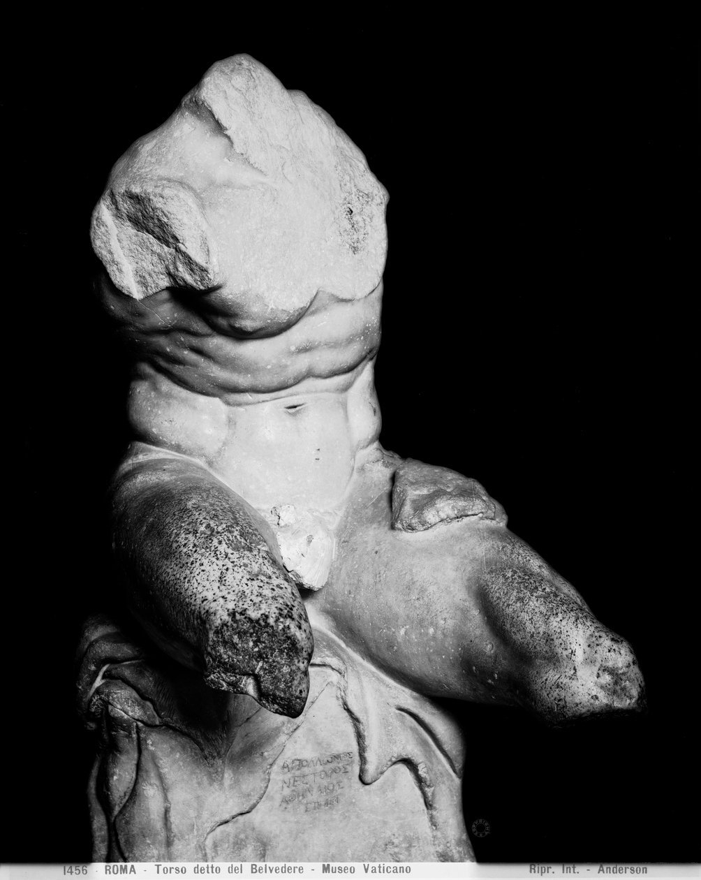 The Belvedere Torso by Apollonios of Nestor, c.1890 (foto a p/b) de Anderson Anderson