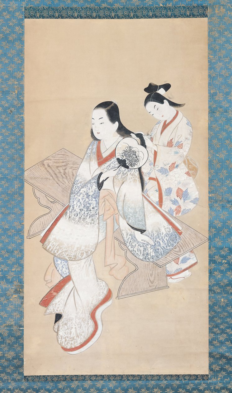 The Courtesan&39;s Coiffure, c.1700-14 (tinta no papel) de Ando Kaigetsudo
