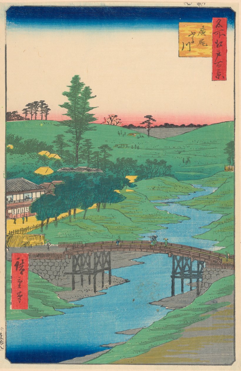 Rio Furukawa, Hiroo,( Furukawa Hiroo) Da série Cem vistas famosas de Edo de Ando Hiroshige