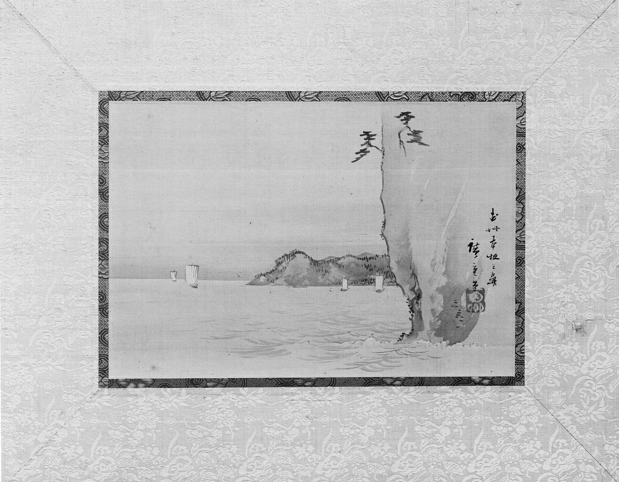 Baía de Honmoku da província de Musashi, século XIX. de Ando Hiroshige