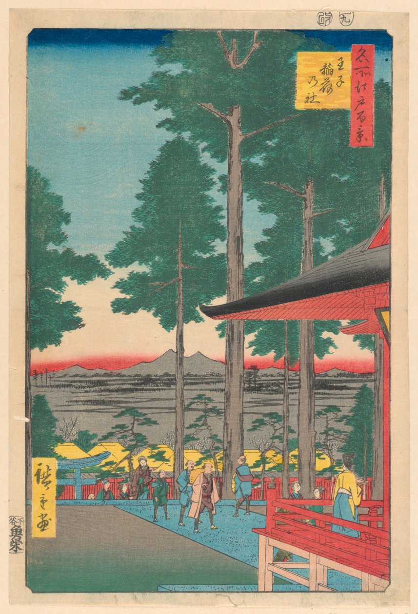 Santuário de Inari em Oji (Oji Inari no yashiro) Da série Cem vistas famosas de Edo de Ando Hiroshige