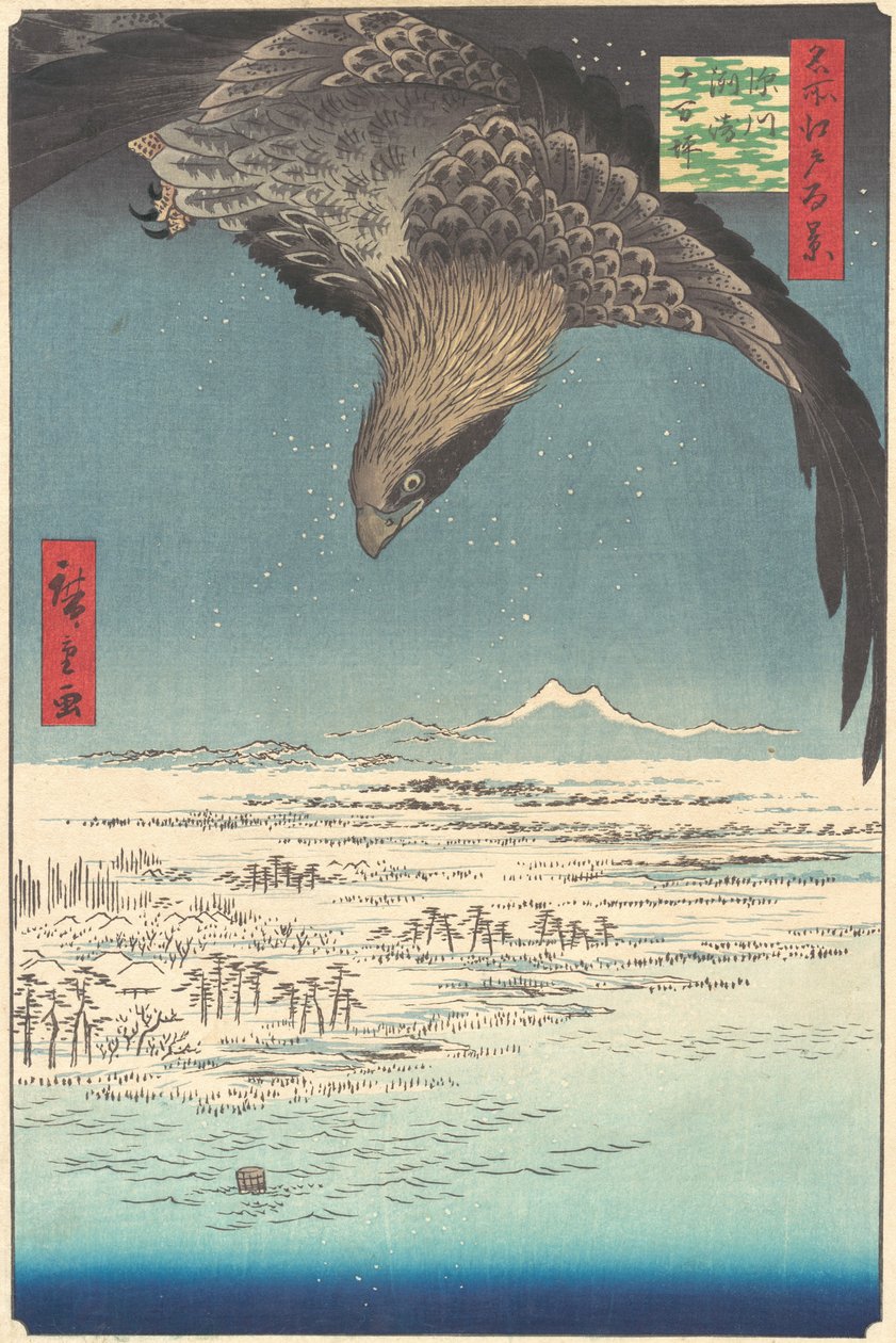 “Jumantsubo Plain at Fukagawa Susaki”, da série Cem Vistas Famosas de Edo Me..., 1856. de Ando Hiroshige